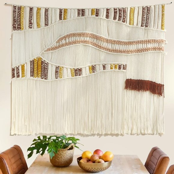 Anthropologie Large Handmade Colorful Woven Macrame Wall Hanging - Picture 3 of 9